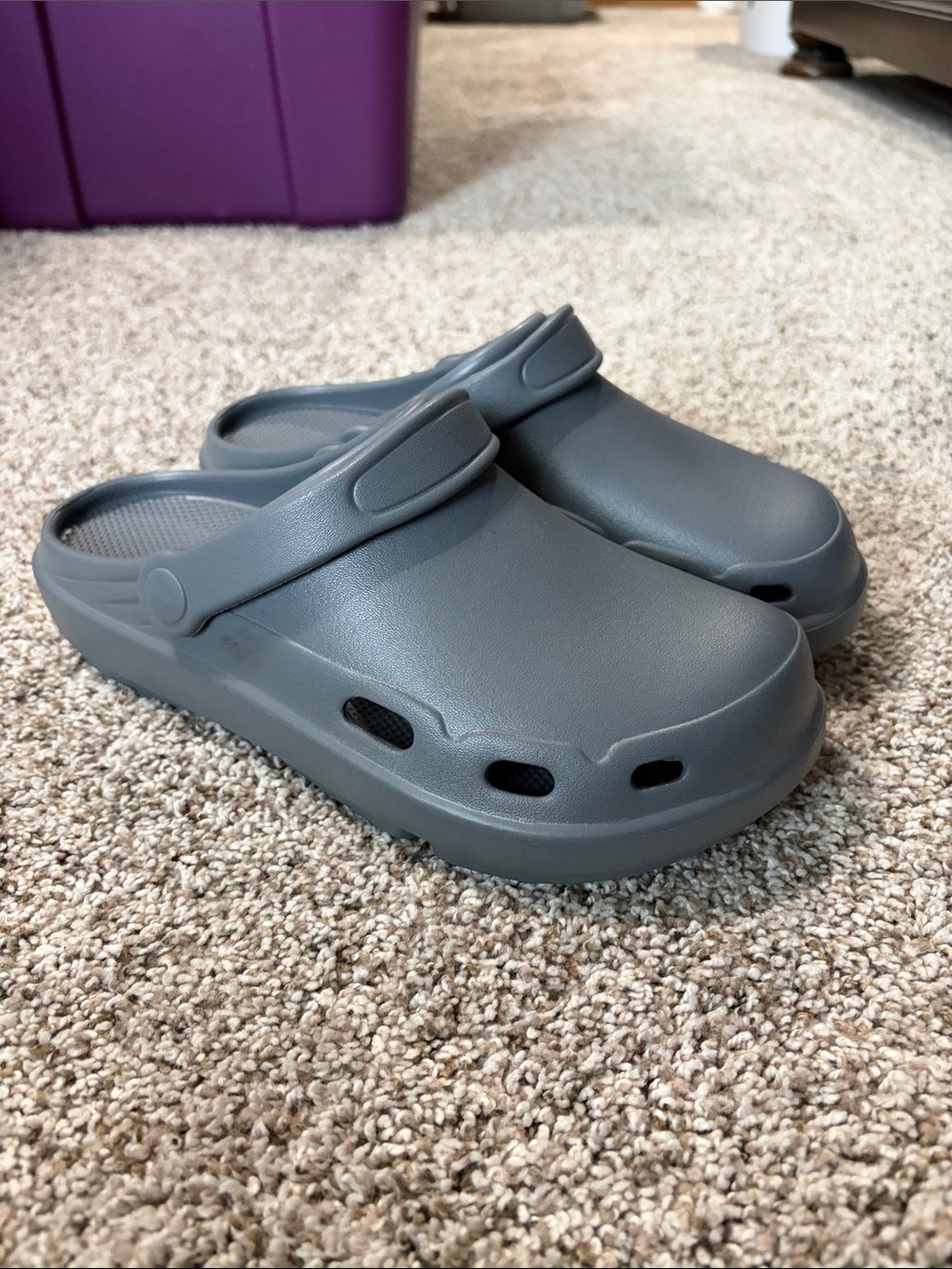 Comfort Foam Clog Mules in Dark Gray